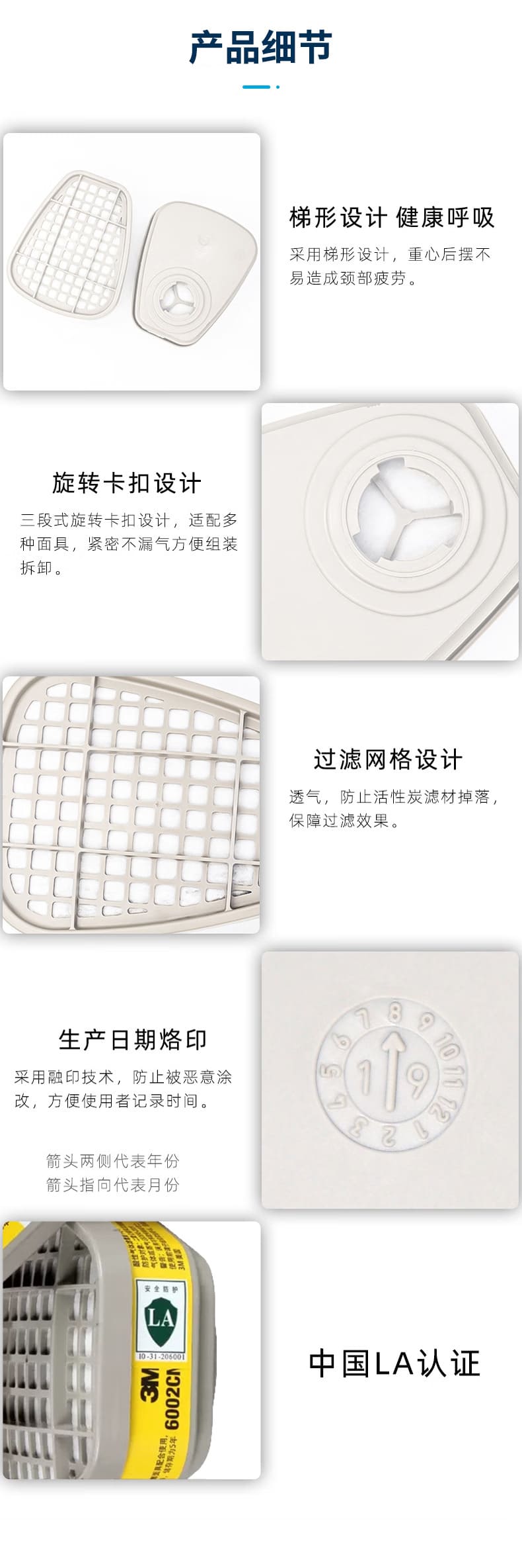 3M 6002CN 滤毒盒 （酸性气体、氯气、氯化氢、二氧化硫、二氧化氯、硫化氢）